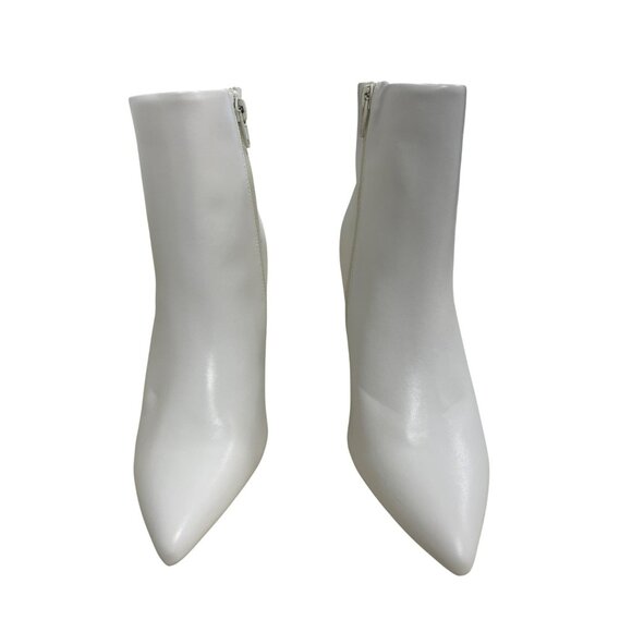 Sugar White Pointed Toe Ankle Boots Heel Shoes NEW Size 7.5 - Picture 2 of 7